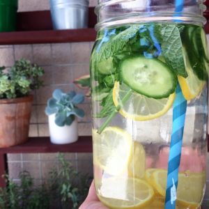 Lemon, Cucumber & Basil Infused Water